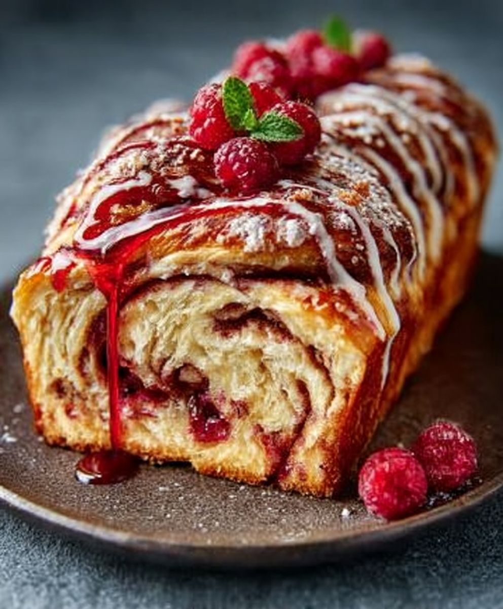 Raspberry Swirl Brioche Loaf