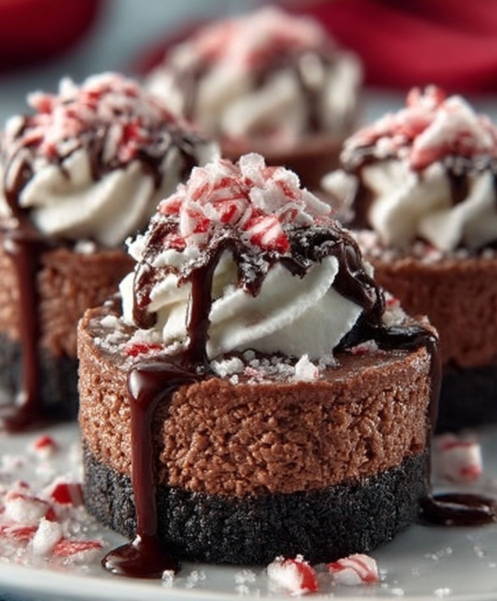 Peppermint Hot Cocoa Cheesecake Bites