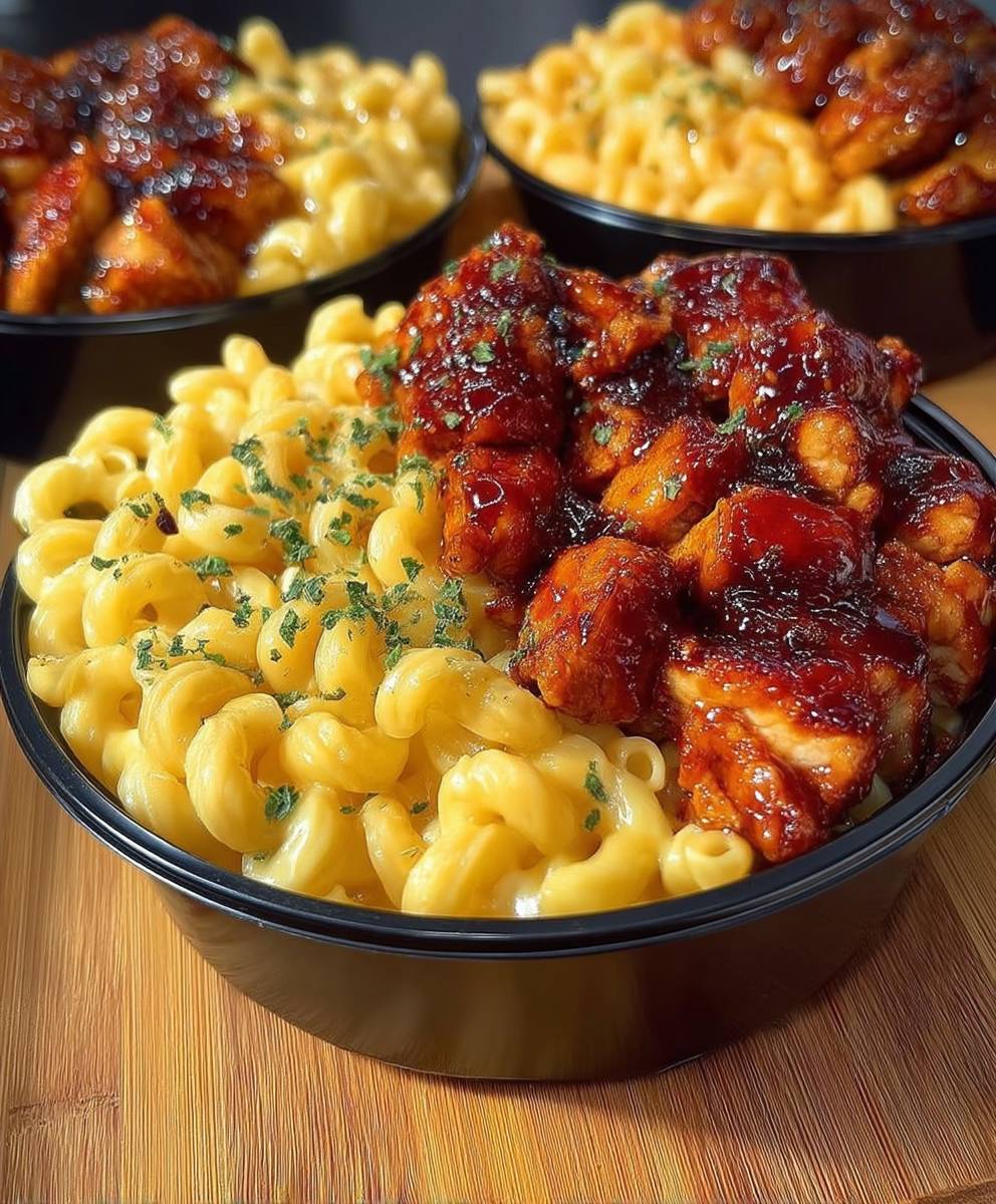 High Protein BBQ Chicken Mac and Cheese