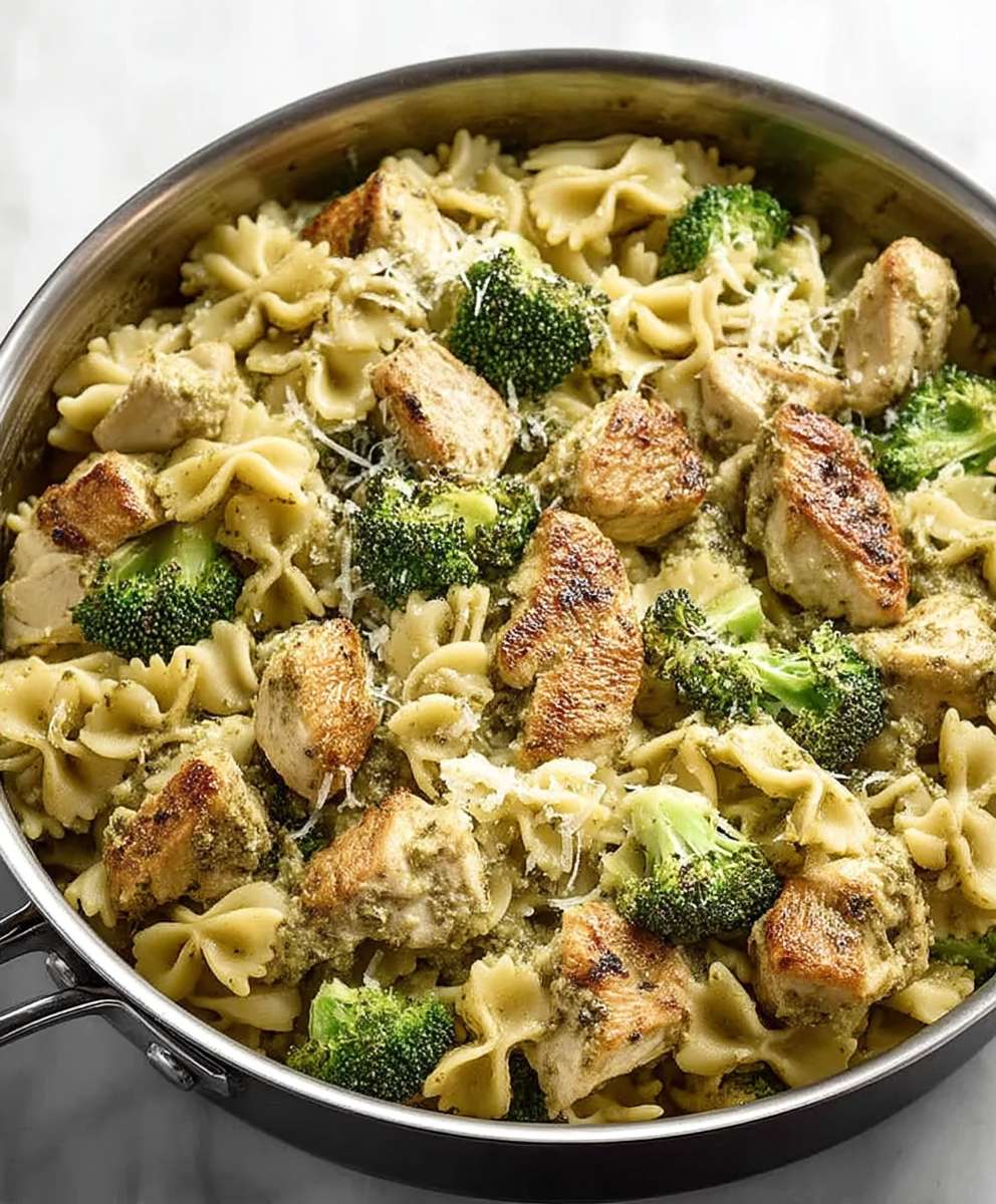 Creamy Pesto Chicken Pasta Bake