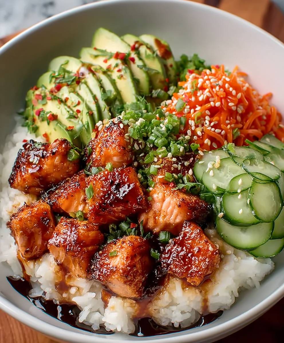 High-Protein Salmon Rice Bowl