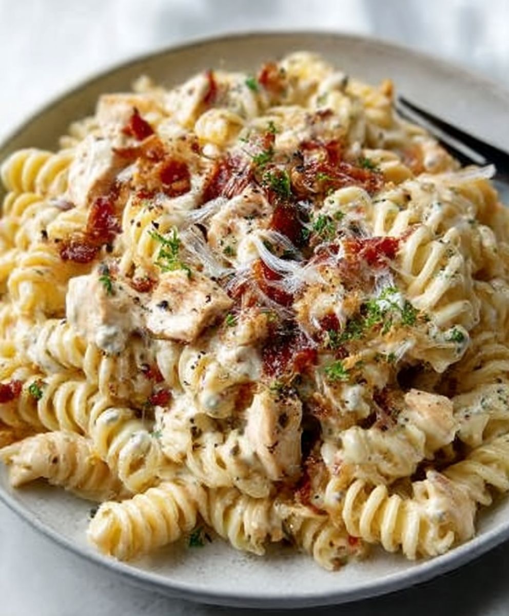 Creamy Chicken Bacon Ranch Pasta