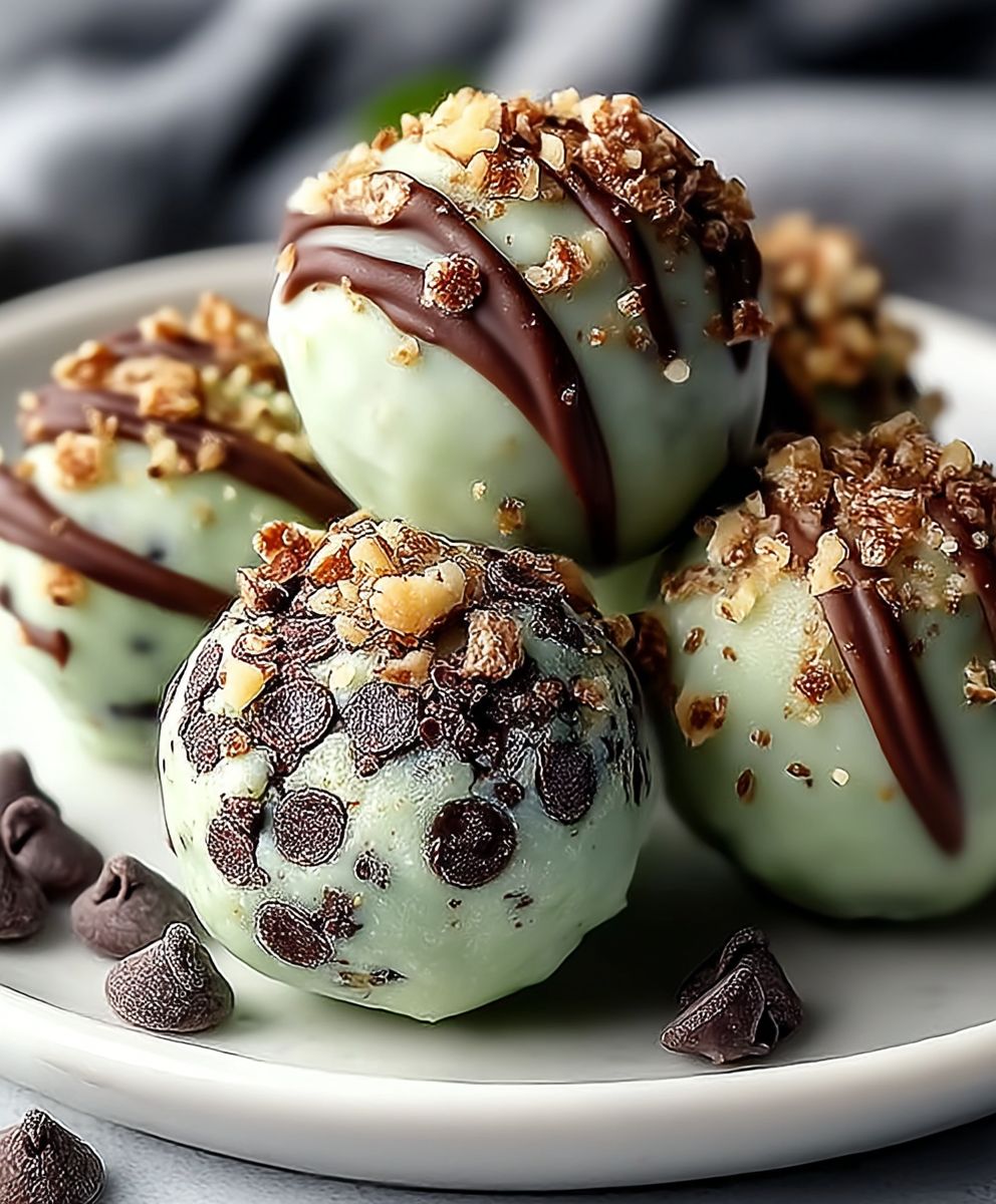Mint Chocolate Chip Protein Balls | No-Bake Energy Bite Recipe image 2