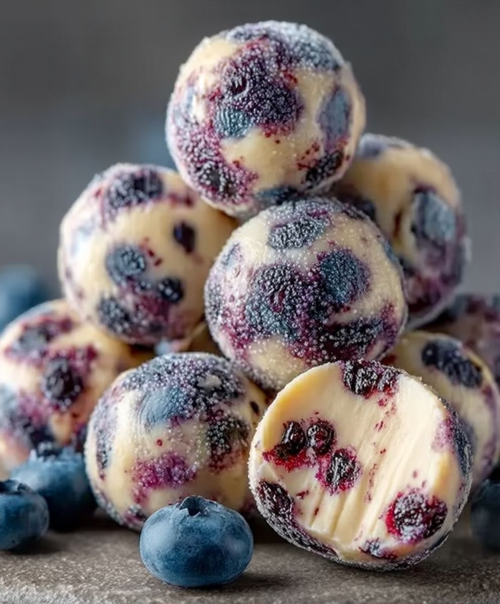 Blueberry Cheesecake Protein Bites | Easy Healthy No Bake Dessert image 2