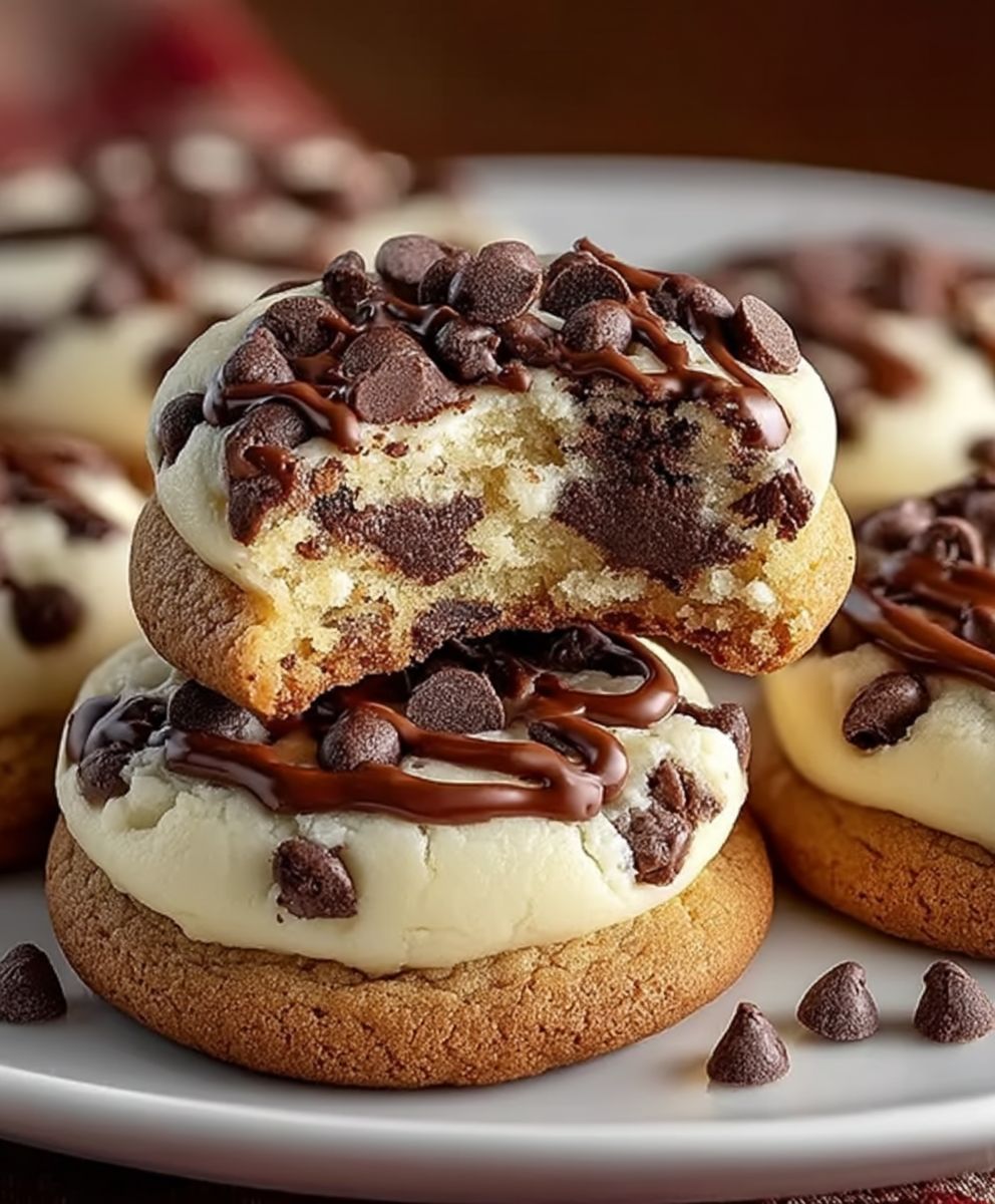 Cheesecake Cookies with Chocolate Chips | Easy Soft Creamy Dessert Recipe image 2