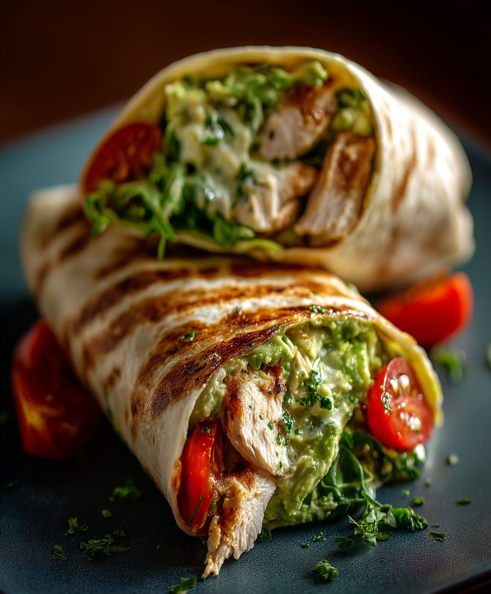 Chicken Avocado Wrap | Easy Healthy High Protein Lunch Recipe image 2
